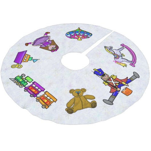 Jupon De Sapin En Polyester Brossé Jouets Jupe Arbre de Noël (Angle)