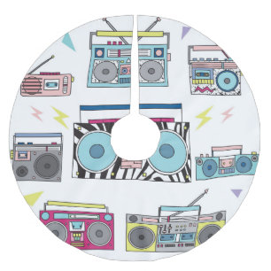 Jupon De Sapin En Polyester Brossé Joueurs de Cassette rétro : 80s Art Vintage