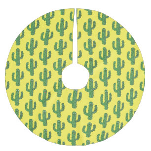 Jupon De Sapin En Polyester Brossé Jour des morts heureux Cactus Patterned
