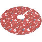 Jupon De Sapin En Polyester Brossé Jours fériés modernes chic Hiver Ours polaire (Angle)