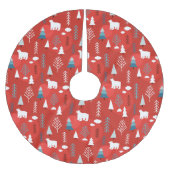 Jupon De Sapin En Polyester Brossé Jours fériés modernes chic Hiver Ours polaire (Devant)