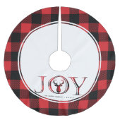 Jupon De Sapin En Polyester Brossé Joy Plaid Noël personnalisé (Devant)