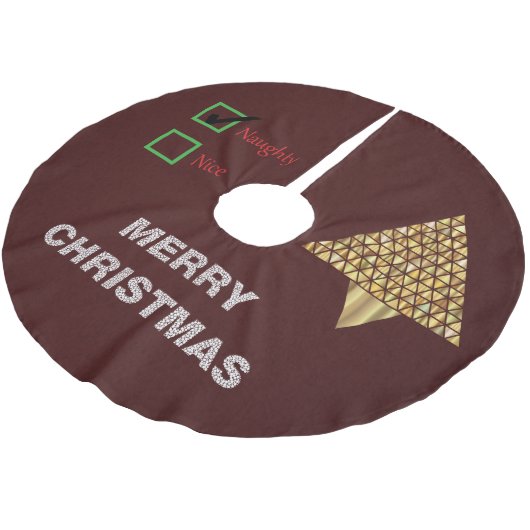 Jupon De Sapin En Polyester Brossé Joyeuse jupe d'arbre de Noël (Angle)