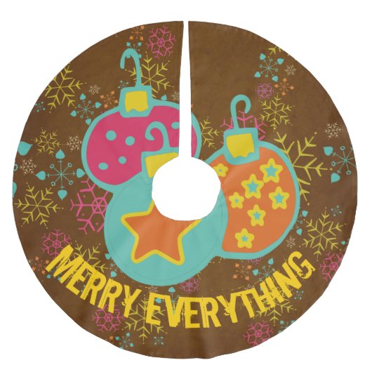 Jupon De Sapin En Polyester Brossé Joyeuse jupe d'arbre de vacances (Devant)