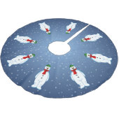 Jupon De Sapin En Polyester Brossé Joyeuse jupe Snowman Tree (Angle)