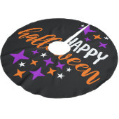 Jupon De Sapin En Polyester Brossé Joyeuses étoiles violettes d'Halloween (Angle)