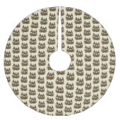 Jupon De Sapin En Polyester Brossé Joyeuses fêtes Lanternes d'hiver (Devant)