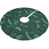 Jupon De Sapin En Polyester Brossé Joyeuses feuilles de houx (Angle)