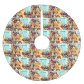 Jupon De Sapin En Polyester Brossé joyeux anges de noël (Devant)