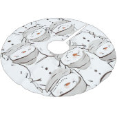 Jupon De Sapin En Polyester Brossé Joyeux bonhomme de neige (Angle)