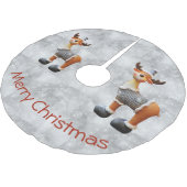 Jupon De Sapin En Polyester Brossé Joyeux Christmoose portant un casquette (Angle)