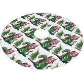 Jupon De Sapin En Polyester Brossé Joyeux dragon de Noël (Angle)