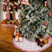 Jupon De Sapin En Polyester Brossé Joyeux et lumineux rouge et vert