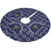 Jupon De Sapin En Polyester Brossé Joyeux Hanoukka Noël Thanksgiving MULTI Custom (Angle)