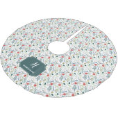 Jupon De Sapin En Polyester Brossé Joyeux Monogramme de feuillage (Angle)