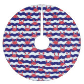 Jupon De Sapin En Polyester Brossé Joyeux Motif de crabes (Devant)