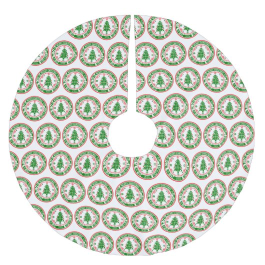 Jupon De Sapin En Polyester Brossé Joyeux Noël (Devant)