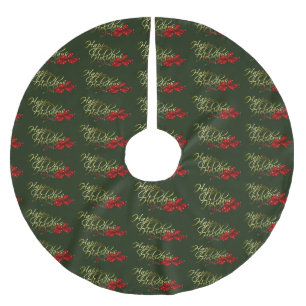 Jupon De Sapin En Polyester Brossé Joyeux Noël
