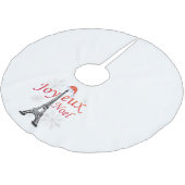 Jupon De Sapin En Polyester Brossé Joyeux Noel (Angle)