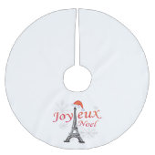 Jupon De Sapin En Polyester Brossé Joyeux Noel (Devant)