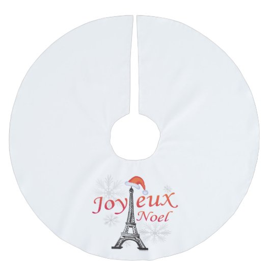 Jupon De Sapin En Polyester Brossé Joyeux Noel (Devant)