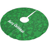 Jupon De Sapin En Polyester Brossé Joyeux Noël (Angle)