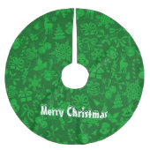 Jupon De Sapin En Polyester Brossé Joyeux Noël (Devant)