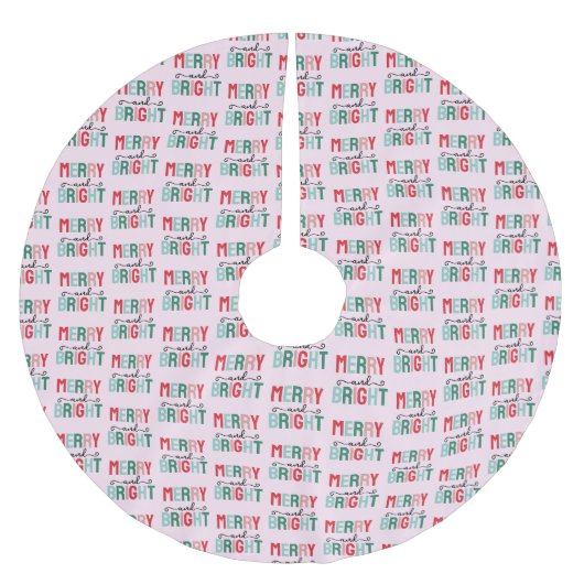 Jupon De Sapin En Polyester Brossé Joyeux Noël (Devant)