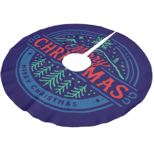 Jupon De Sapin En Polyester Brossé Joyeux Noël 2