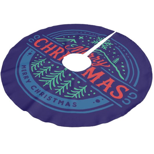 Jupon De Sapin En Polyester Brossé Joyeux Noël 2 (Angle)