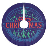 Jupon De Sapin En Polyester Brossé Joyeux Noël 2 (Devant)