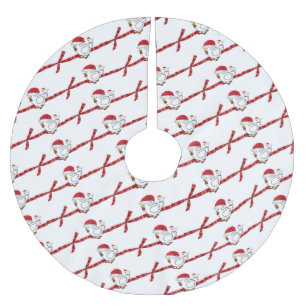 Jupon De Sapin En Polyester Brossé Joyeux Noël Arbre Jupe poussette Père Noël Casquet