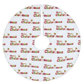Jupon De Sapin En Polyester Brossé Joyeux Noël Avec Sucre de canne Moderne
