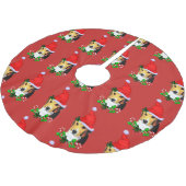 Jupon De Sapin En Polyester Brossé Joyeux Noël Beagle (Angle)
