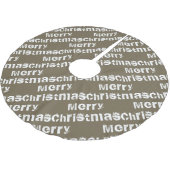 Jupon De Sapin En Polyester Brossé Joyeux Noël blanc Gris (Angle)