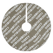 Jupon De Sapin En Polyester Brossé Joyeux Noël blanc Gris (Devant)