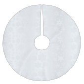 Jupon De Sapin En Polyester Brossé Joyeux Noël blanc Satin de flocon de neige (Devant)