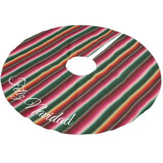 Jupon De Sapin En Polyester Brossé Joyeux Noël Christmas