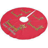 Jupon De Sapin En Polyester Brossé Joyeux Noël Dachshund (Angle)