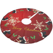 Jupon De Sapin En Polyester Brossé Joyeux Noël de Scottie (Angle)