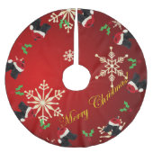 Jupon De Sapin En Polyester Brossé Joyeux Noël de Scottie (Devant)