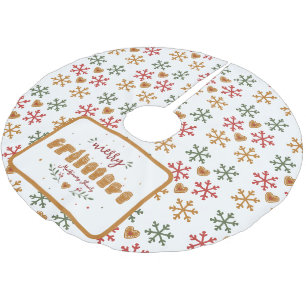 Jupon De Sapin En Polyester Brossé Joyeux Noël en ASL personnalisé Gâteaux de Noël en