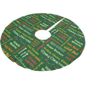 Jupon De Sapin En Polyester Brossé Joyeux Noël en différentes langues (Angle)