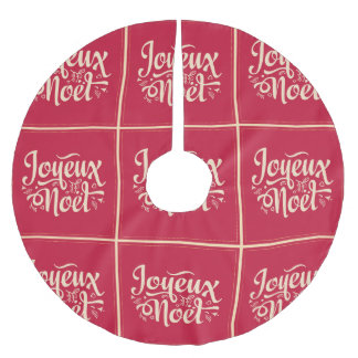 Jupon De Sapin En Polyester Brossé Joyeux Noel français Joyeux Noël police swashy