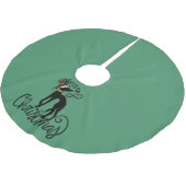 Jupon De Sapin En Polyester Brossé Joyeux Noël Greyhound Reindeer (Angle)