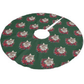 Jupon De Sapin En Polyester Brossé Joyeux Noël Maine Coon Chat (Angle)