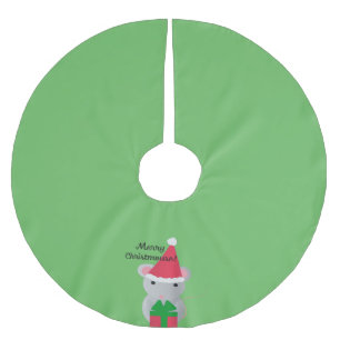 Jupon De Sapin En Polyester Brossé Joyeux Noël mignonne souris souris de Noël