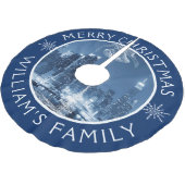 Jupon De Sapin En Polyester Brossé Joyeux Noël New York City Paysage hivernal (Angle)