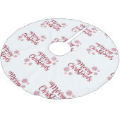 Jupon De Sapin En Polyester Brossé Joyeux Noël Parties scintillant rouge (Angle)