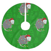 Jupon De Sapin En Polyester Brossé joyeux noël père Noël opossum possum (Devant)